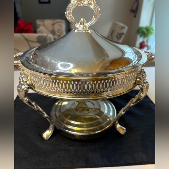 Vintage Silver- Plated Chafing Dish Without Glass Dish , Low Price - Picture 5 of 11